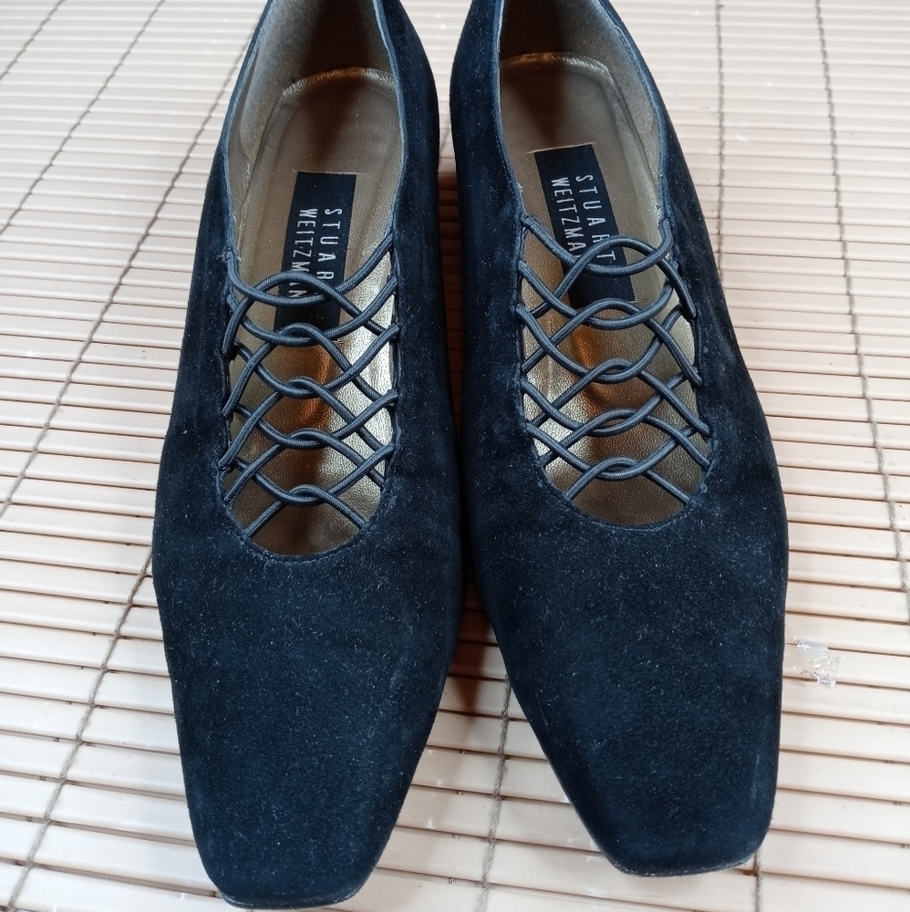 Stuart Weitzman Women's Black Suede 2" Block Heel - image 1